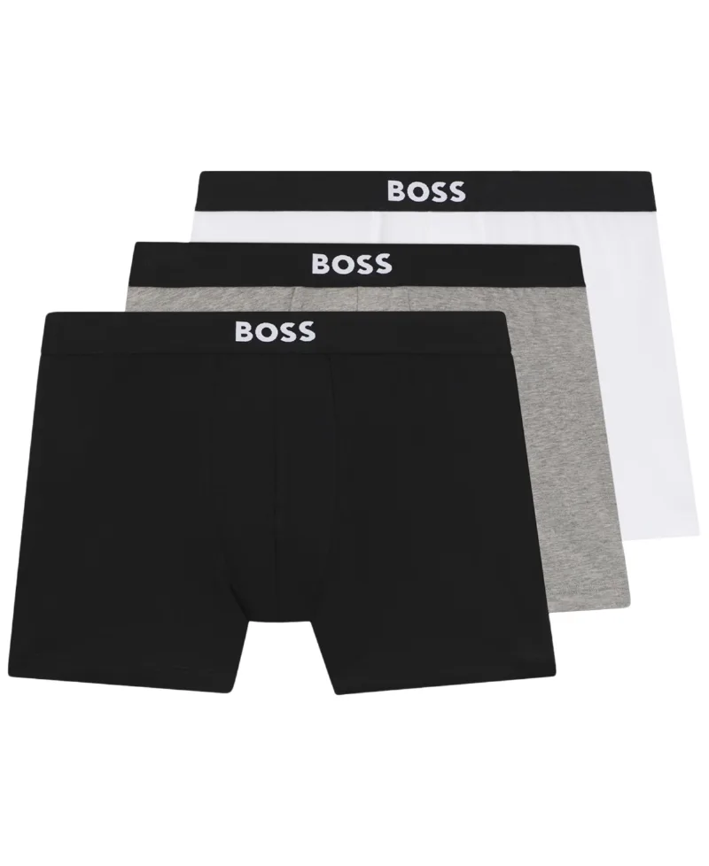 Boss by Hugo Boss Men's 3-Pack Icon Logo Boxer Briefs - Black/Grey/White