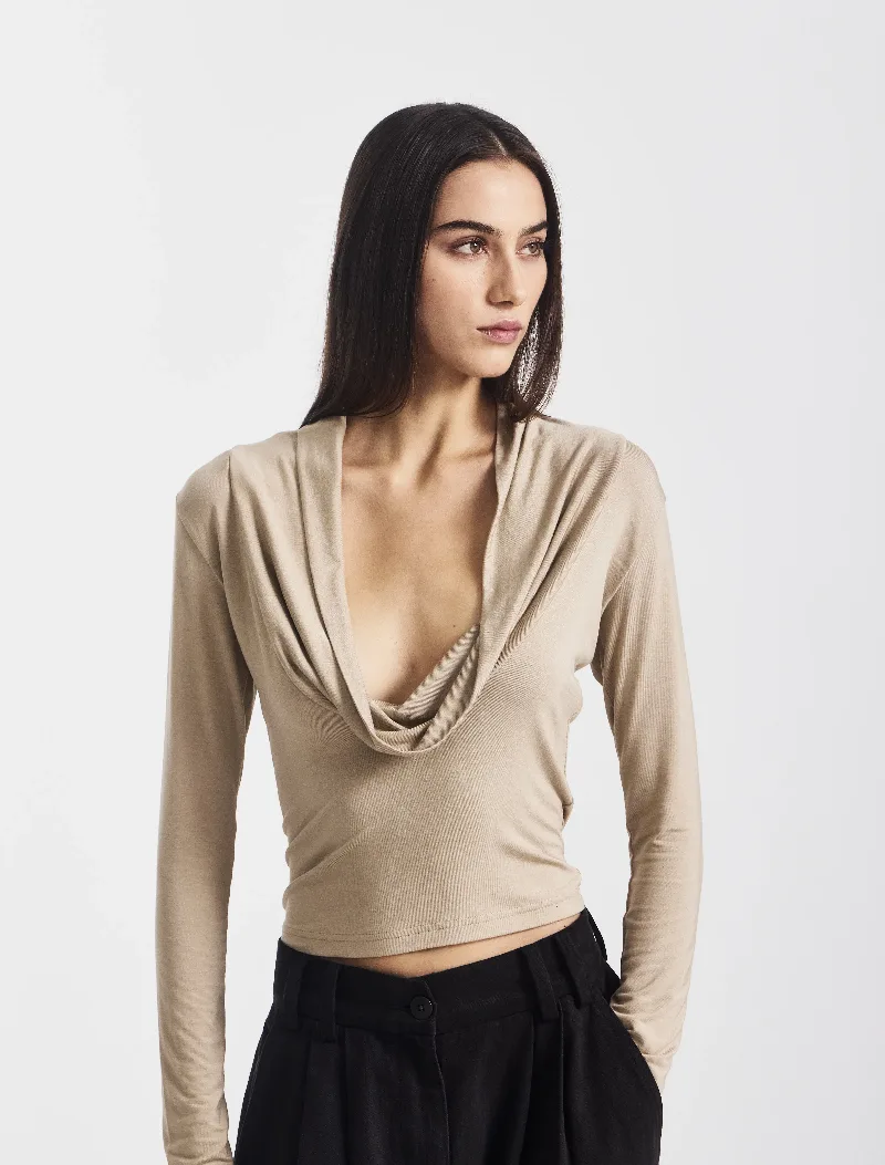 Anjea Reversible Top in Taupe - MicroModal Ninety Percent