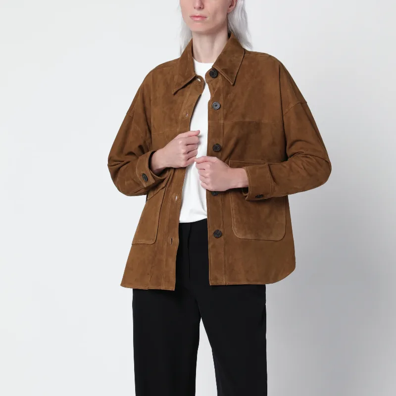 Kaylee olive green suede shirt jacket