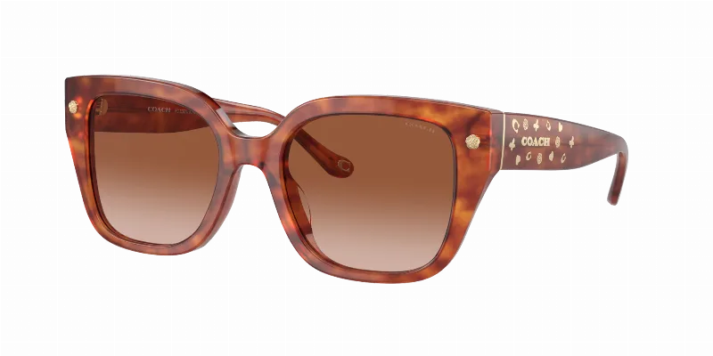 COACH Woman Sunglasses CR611  -  Frame color: Caramel Tortoise, Lens color: Brown Gradient