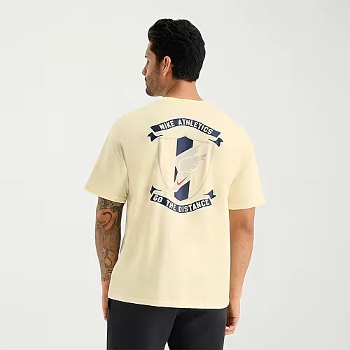 Nike Mens Crew Neck Short Sleeve Regular Fit Big and Tall Graphic T-Shirt, Medium Tall, Beige