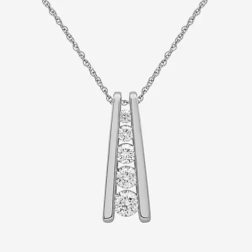 Limited Quantities! Womens 1/2 CT. T.W. Lab Grown White Diamond Sterling Silver 18 Inch Pendant Necklace, One Size, White