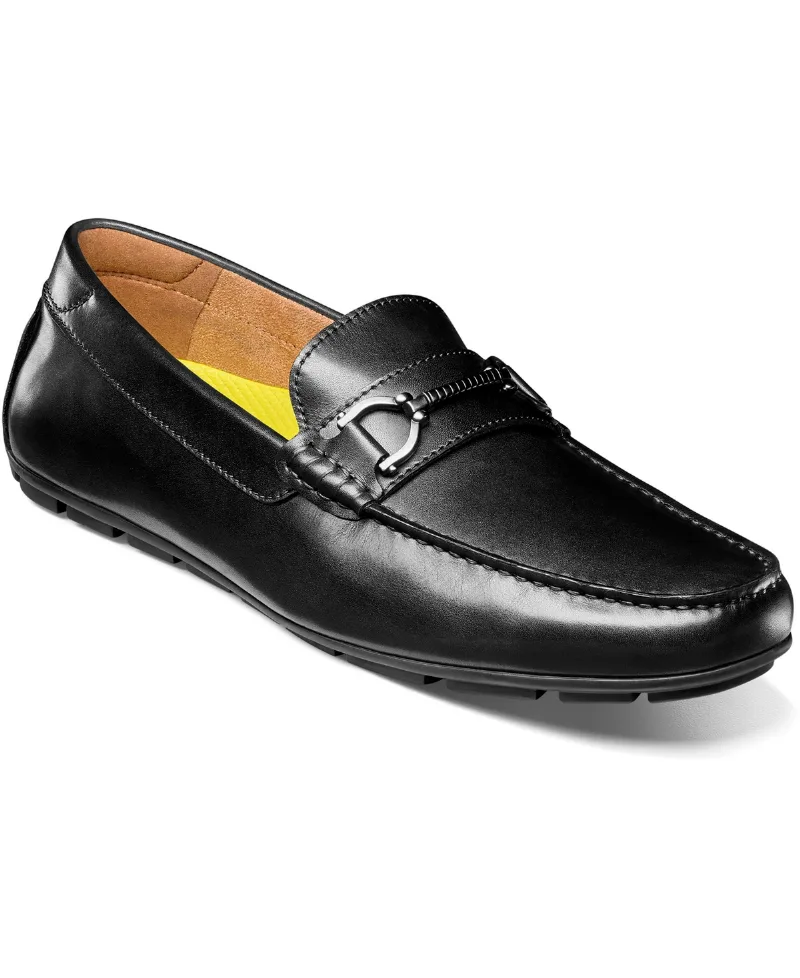 Florsheim Men's Motor Moc Toe Bit Driving Loafer - Black