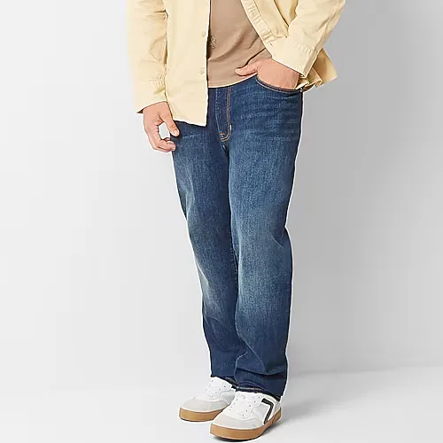 Arizona Advance Flex 360 Big and Tall Mens Athletic Fit Tapered Leg Jean, 54 30, Blue