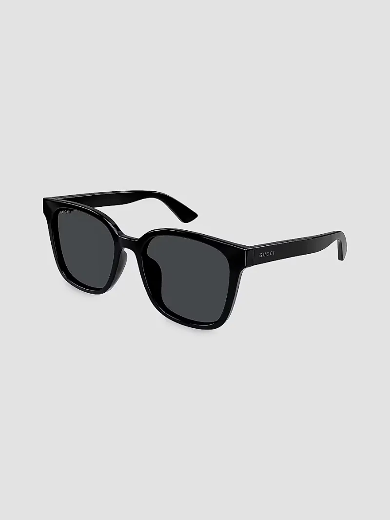 Gucci Men's Minimal 56MM Round Injection Sunglasses - Black