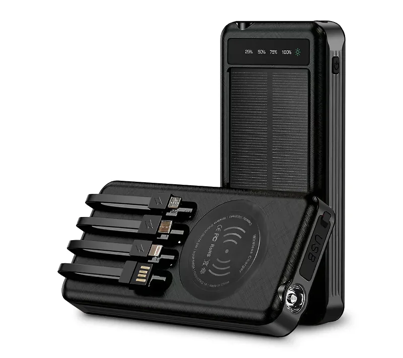 Sungale Alpha Digital 10000mAh Solar Power Bank with Wireless Charging