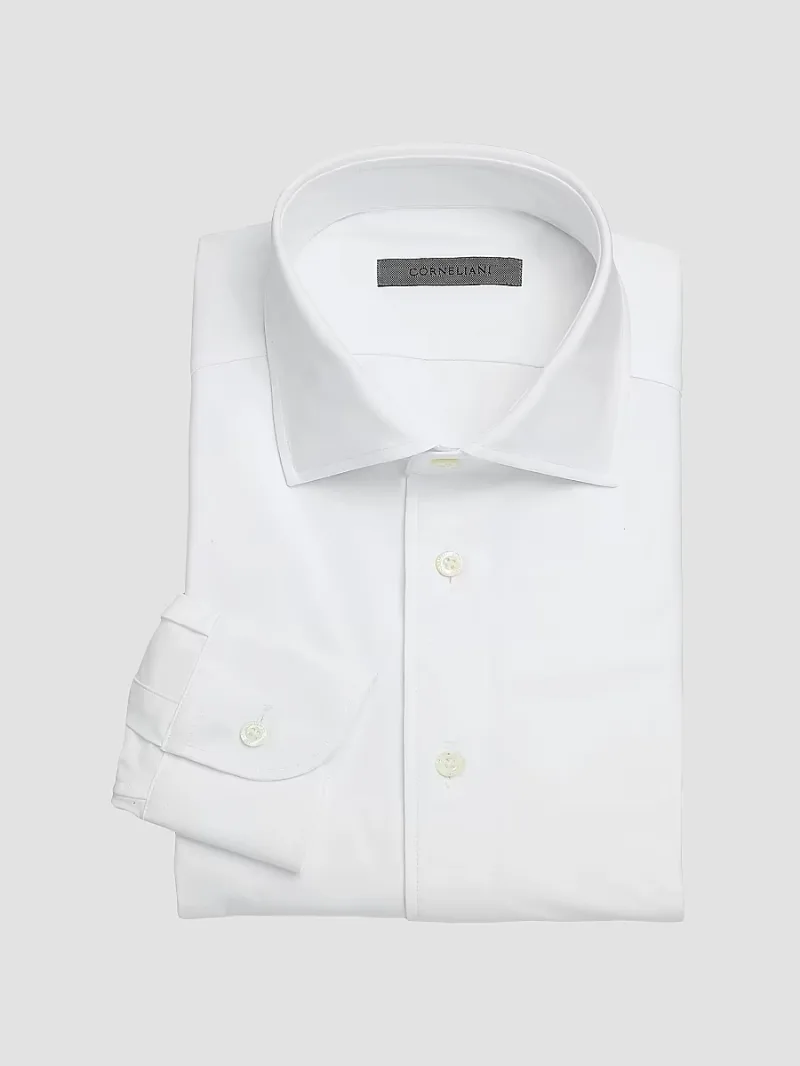 Corneliani Men's Performance Stretch-Nylon Shirt - White - Size 16.5