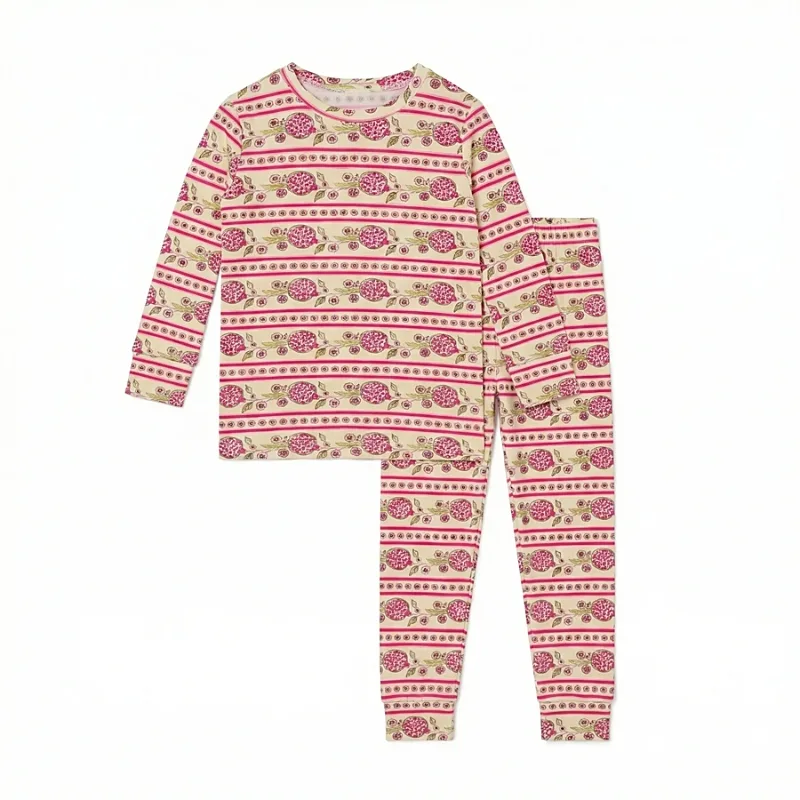 Motette Girls' Pomegranate Soiree Pajama Set - Baby, Little Kid