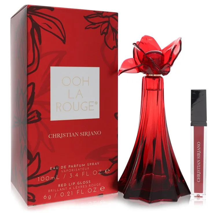 Christian Siriano Ooh La Rouge Perfume 3.4 oz EDP Spray + 0.21 oz Red Lip Gloss for Women