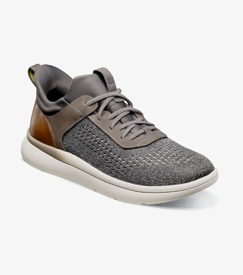 Florsheim Shoes Fleet Knit Elastic Lace Sneaker Gray Size 7.5