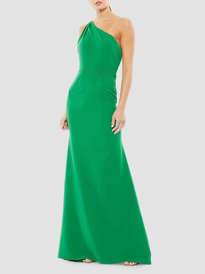 Mac Duggal Women's Ieena One-Shoulder Sheath Gown - Emerald - Size 0