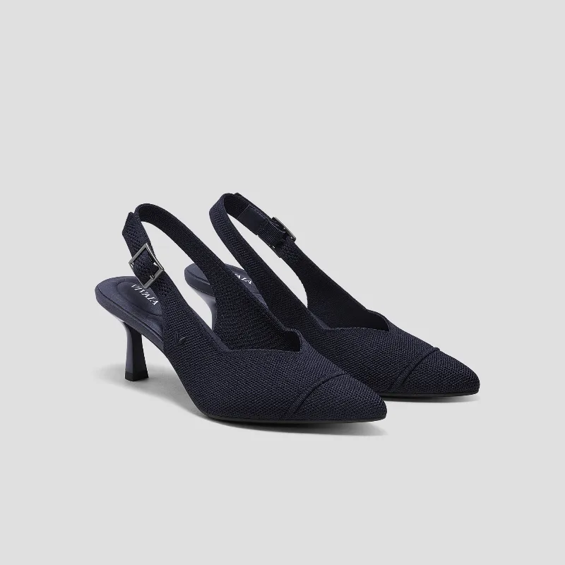 VIVAIA Pointed-Toe Slingback Heels (Addison)|NAVY|US 8.5