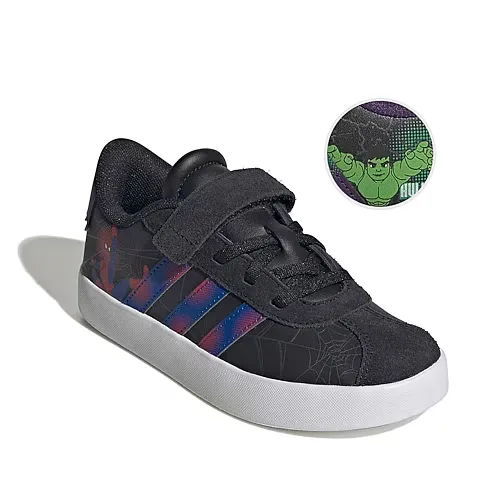 adidas Vl Court Little Kid Boys Spiderman Sneakers, 1 Medium, Black