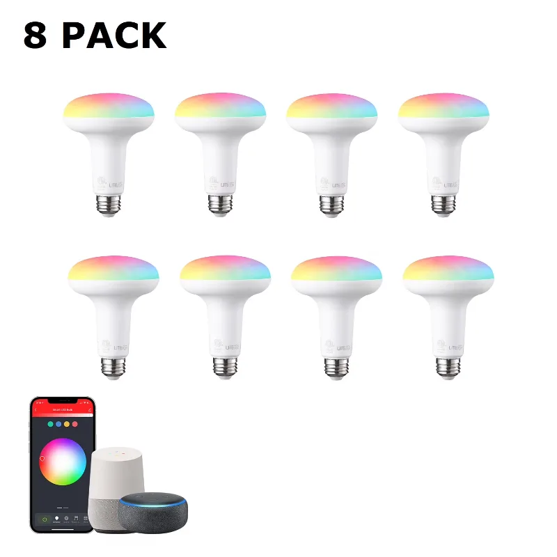 TorchStar 8-Pack LED Smart Flood Light Bulbs  WiFi & Bluetooth
