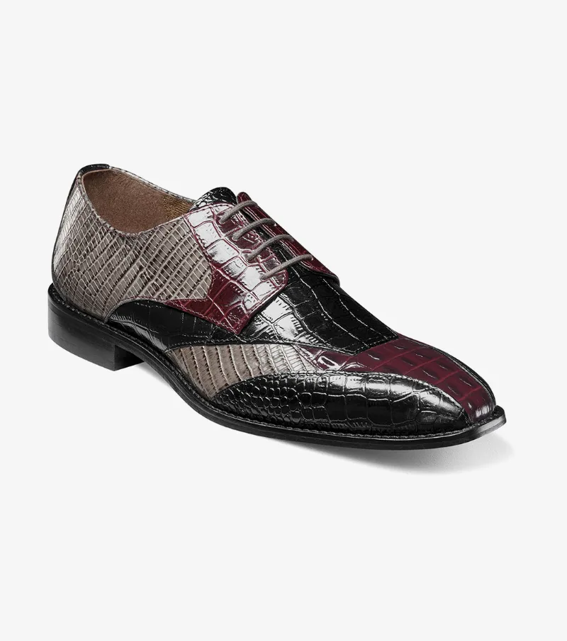 Stacy Adams Shoes Tristano Modified Bike Toe Oxford Burgundy Multi Size 11