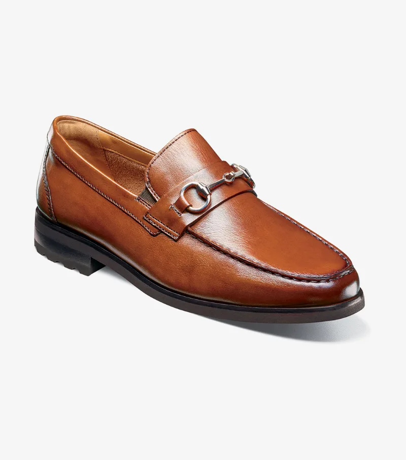 Florsheim Shoes Hawthorne Moc Toe Bit Loafer Cognac Size 7