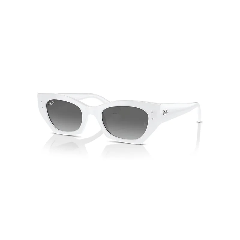 Ray-Ban Zena Bio-based Sunglasses White Snow Frame Grey Lenses 52-22