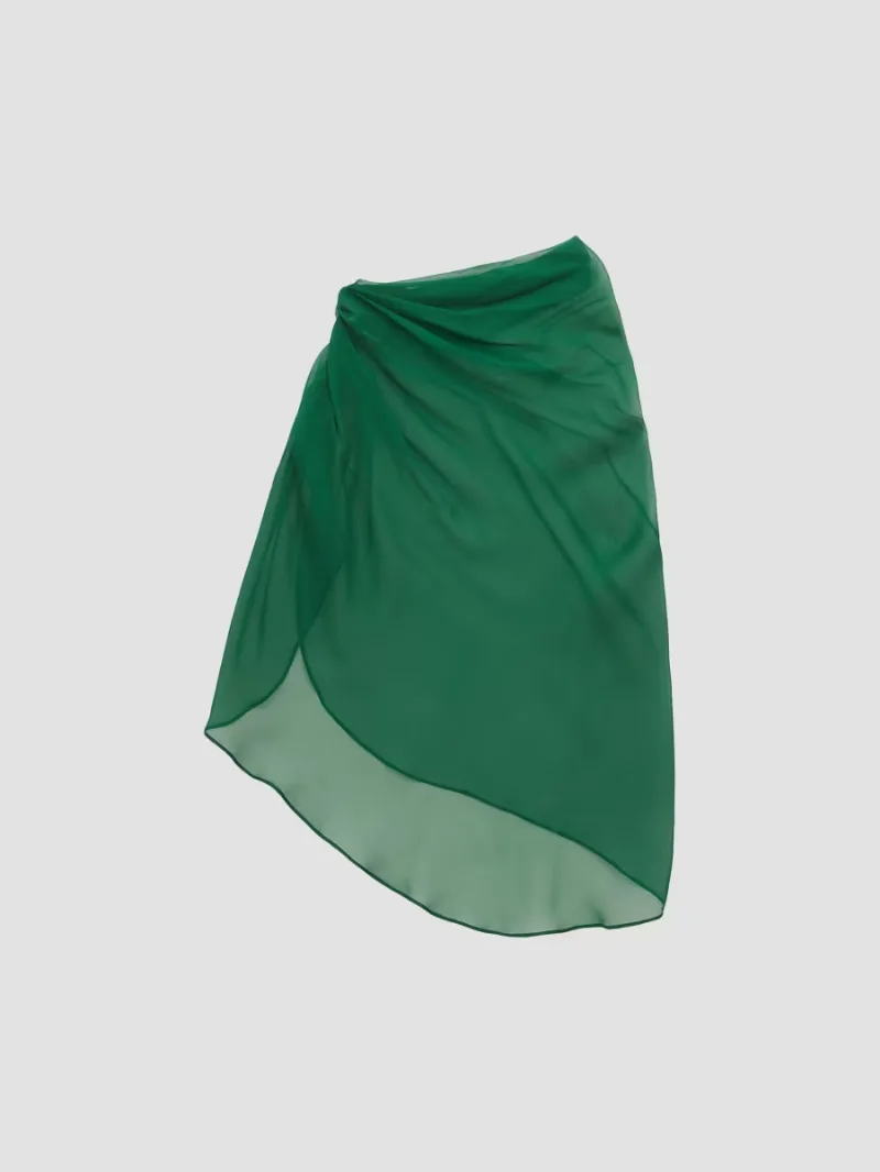 Lela Rose Women's Silk Chiffon Capelet - Green