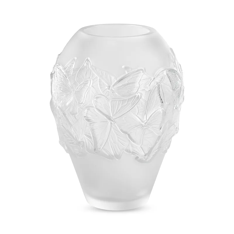 Lalique Papillons Crystal Vase