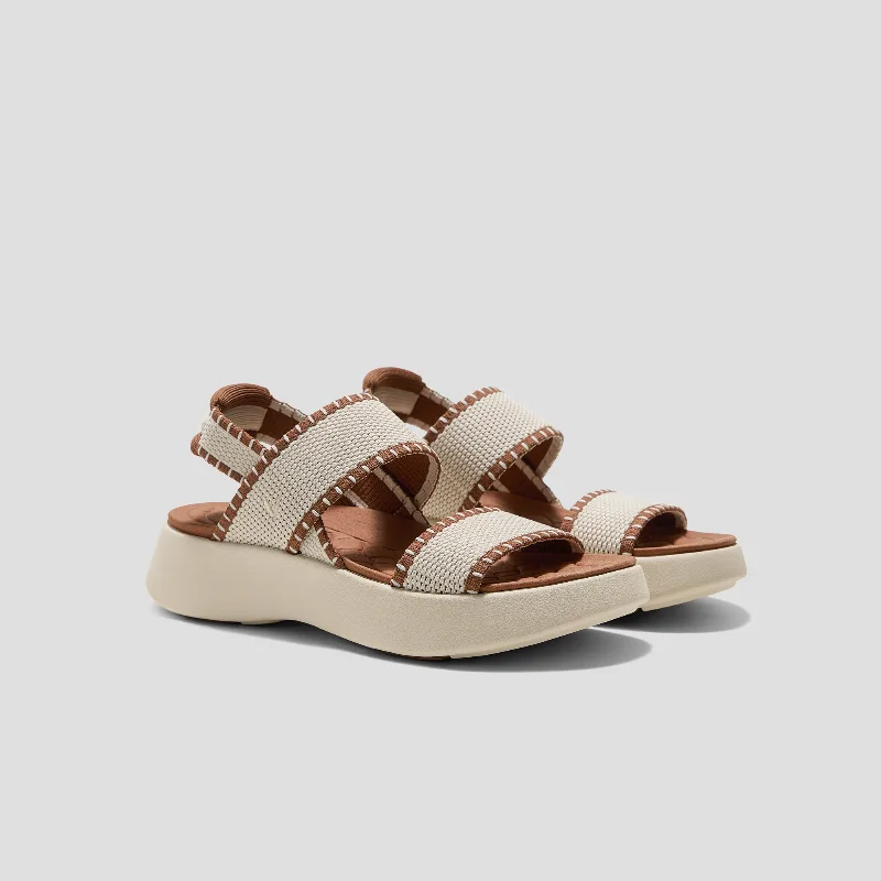 VIVAIA Round-Toe Walker Sandals (Kamber)|CREAM IVORY & DARK CARAMEL MARBLED|US 8