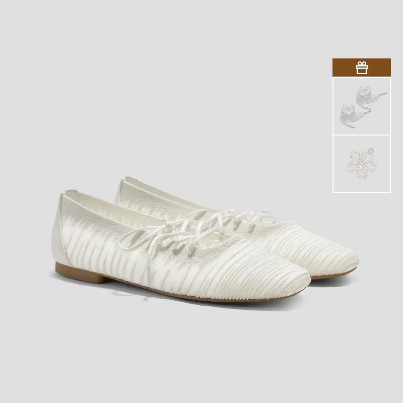 VIVAIA Square-Toe Lace-Up Mary Janes (Miley)|WHITE|7-7.5