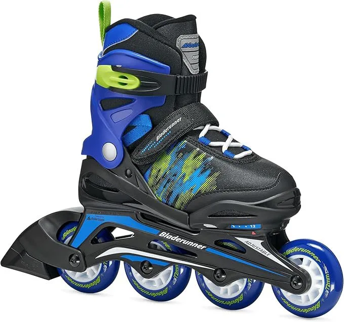 Rollerblade Boy's Phoenix Adjustable Fitness Inline Skate, Boys', Size 5-8, Black/Blue