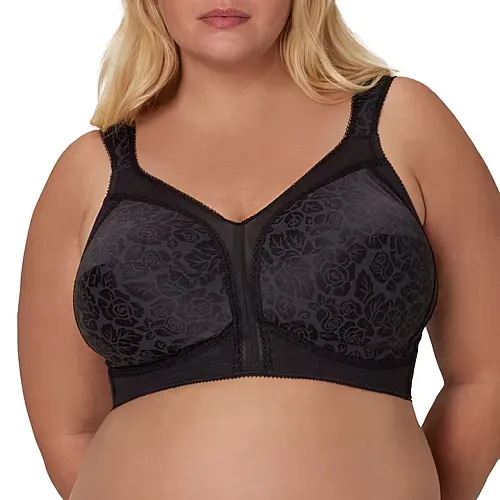 Playtex 18 Hour Ultimate Shoulder Comfort Full Coverage Wireless Full Coverage Bra 4693, B, Black