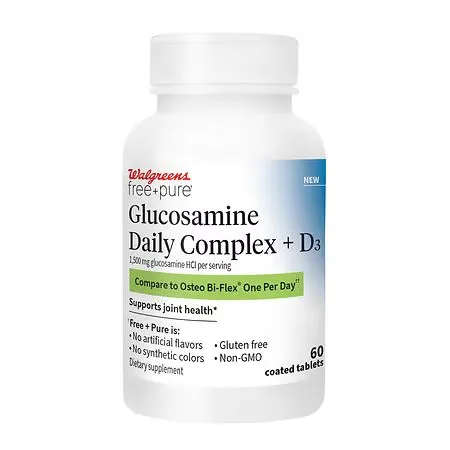 Walgreens Free & Pure Glucosamine Daily Complex +D Tablets - 60.0 ea