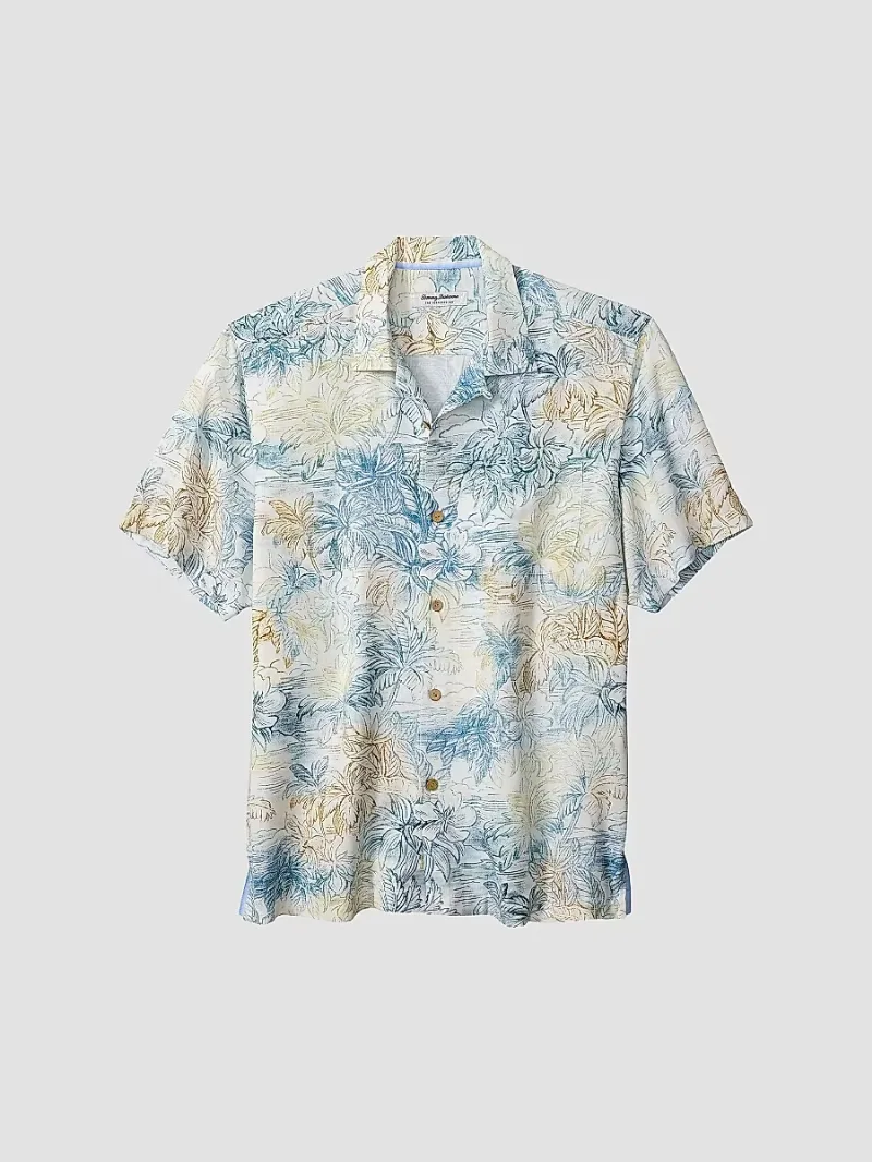 Tommy Bahama Men's Veracruz Cay Printed Shirt - Bora Bora Blue - Size Small