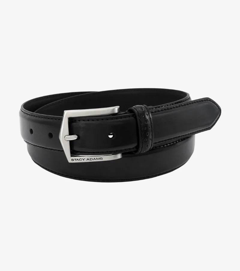 Stacy Adams Shoes Pinseal XL Perf Strap Belt Black Size 54