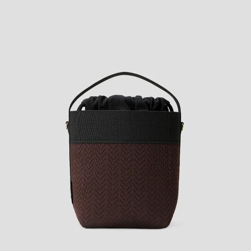 VIVAIA The Bucket Tote (Farreh)|DARK CHOCOLATE & BLACK HARVEST GRAIN|ONE-SIZE
