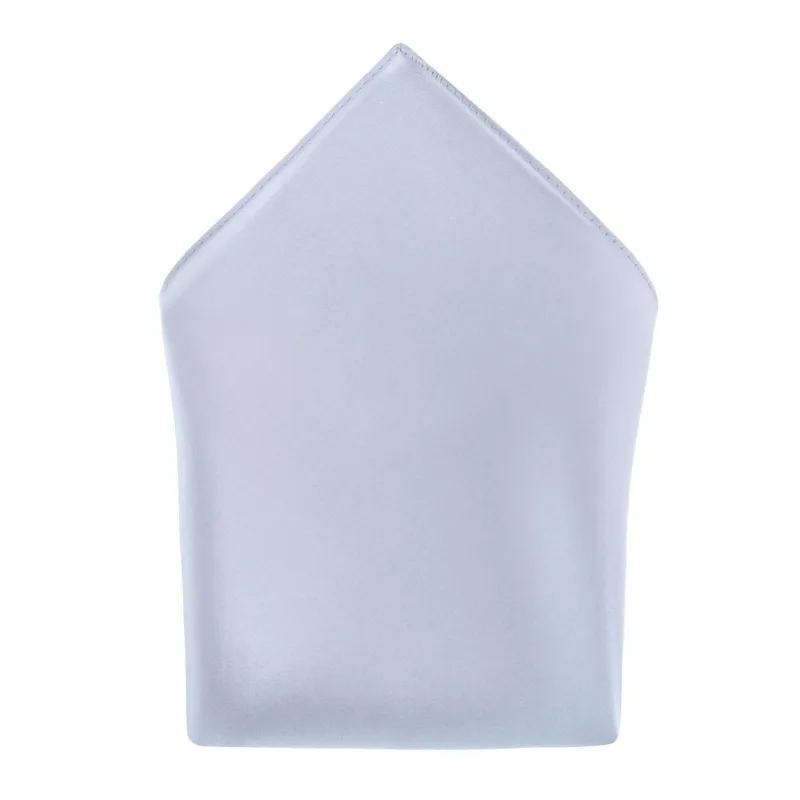 Trafalgar Men's Sutton Solid Color 13 Inch Silk Pocket Square - Silver