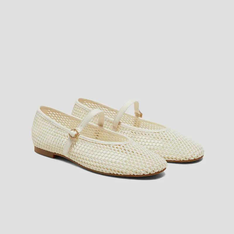 VIVAIA Almond-toe Mary Janes (Nelly)|CREAM MESH|US 6