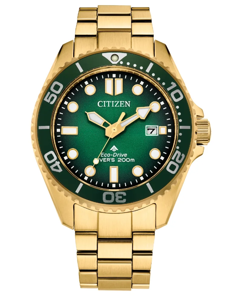 Citizen Men's Eco-Drive Promaster Dive Gold-Tone Stainless Steel Bracelet Watch, 41mm - Gold-tone