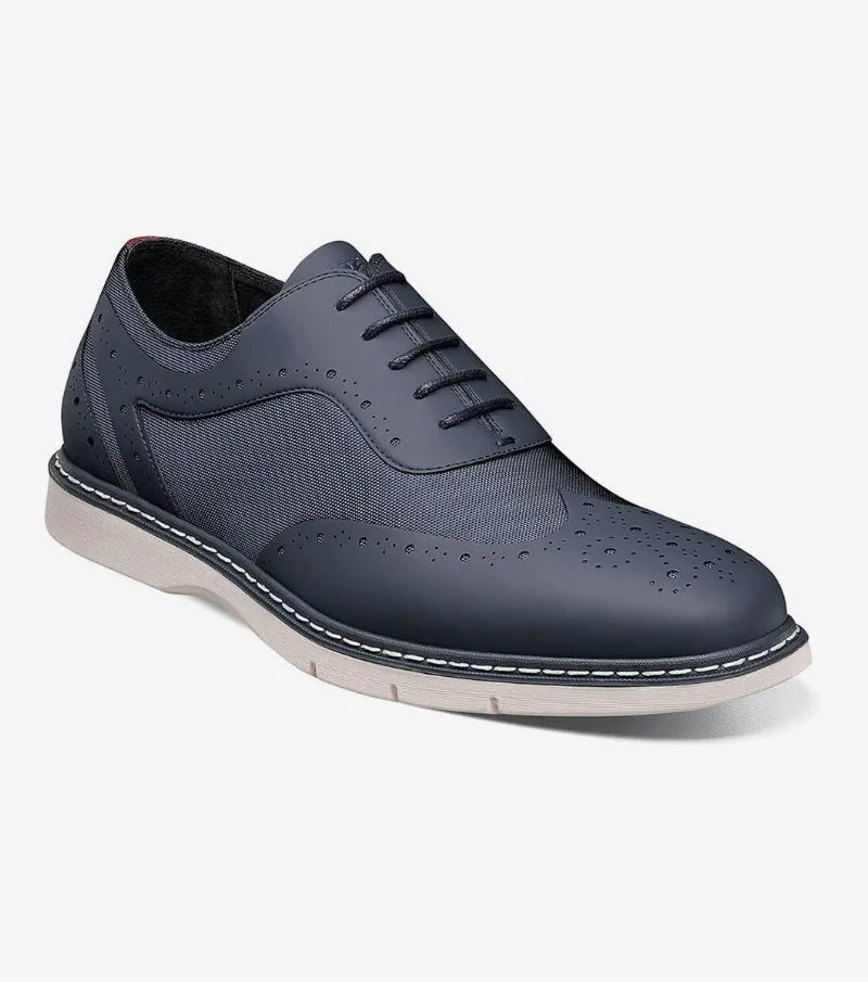 Stacy Adams Shoes Summit Wingtip Lace Up Navy Size 8.5