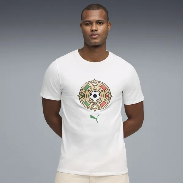 Playera PUMA Fanpack México para Hombre en Talle Chica White/archive Verde