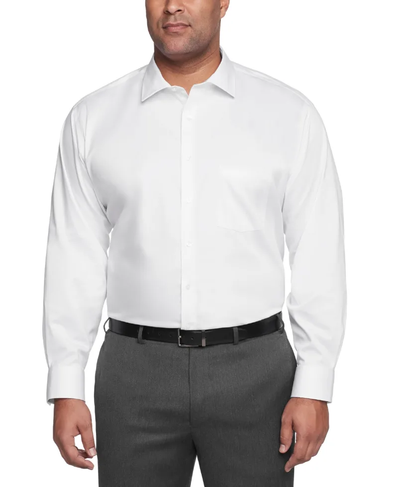 Van Heusen Big Men's Ultra Wrinkle Free Solid Dress Shirt - White - Big