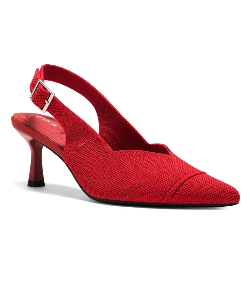 Vivaia Women's Addison Pointed-Toe Slingback Heels Sandals - Ruby red