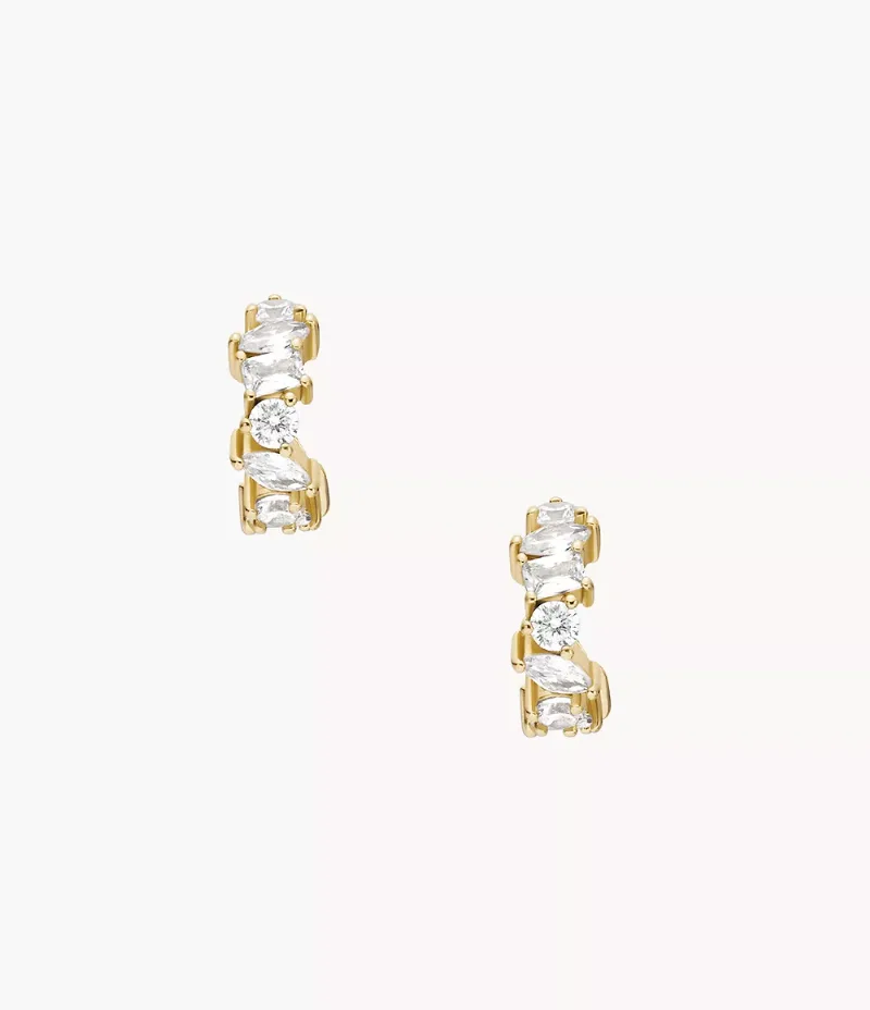 Ellis Mixed Shapes Gold-Tone Brass Hoop Earrings