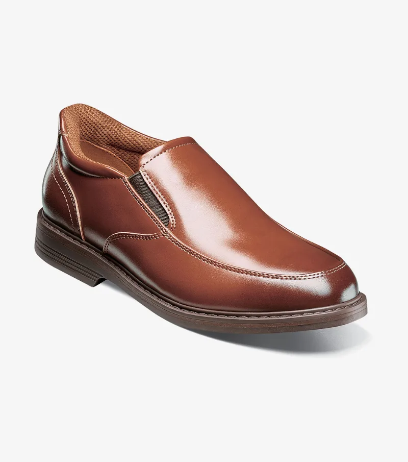 Florsheim Shoes Highrise Jr. Boys Moc Toe Slip On Hands Free Cognac Size 2 Little Kid