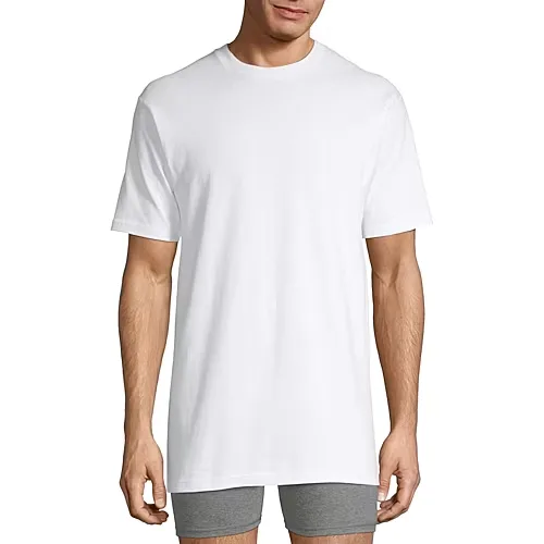 Stafford Heavyweight Mens 4 Pack Short Sleeve Crew Neck T-Shirt Big and Tall, 3x-large Tall, White