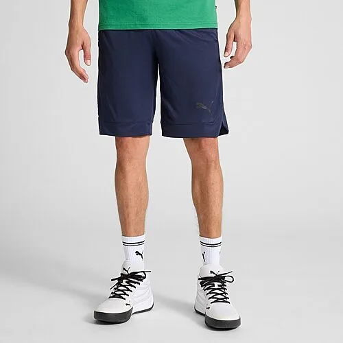 PUMA Mens Mid Rise 10" Basketball Short, Small, Blue