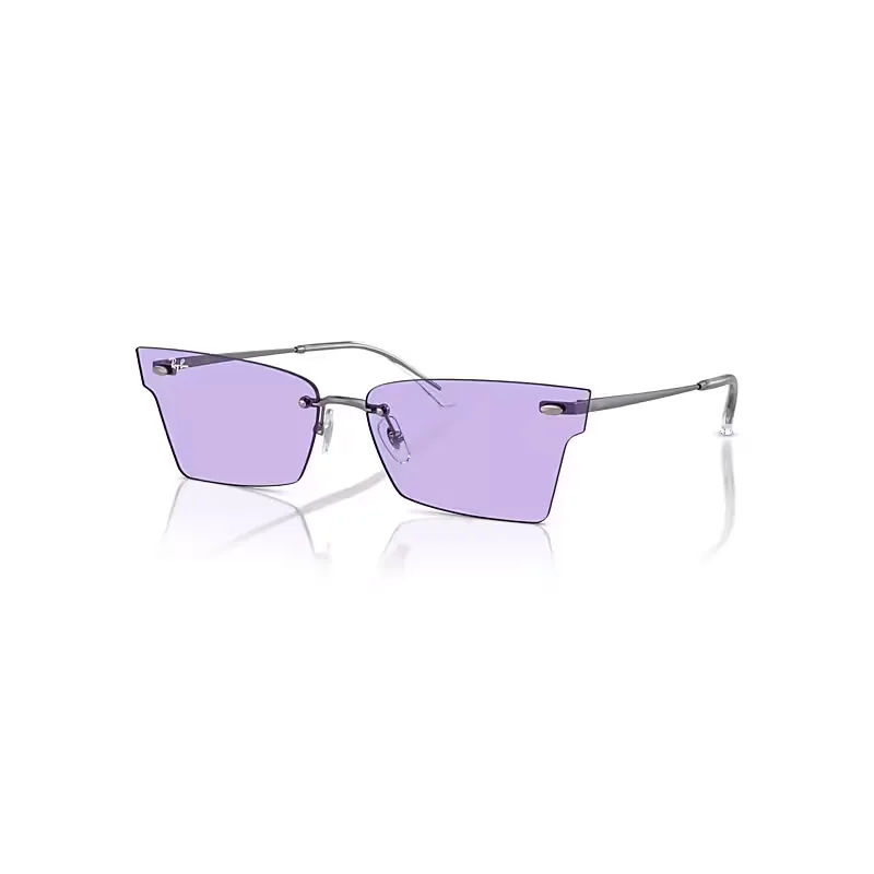Ray-Ban Xime Bio-based Sunglasses Gunmetal Frame Violet Lenses 64-15