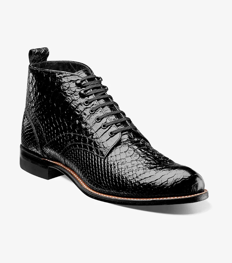 Stacy Adams Shoes Madison Anaconda Plain Toe Boot Black Size 14