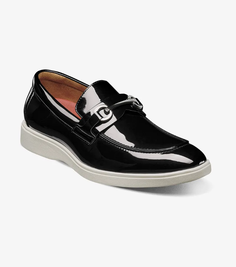 Stacy Adams Shoes Slayton Moc Toe Bit Slip On Black Patent Size 9