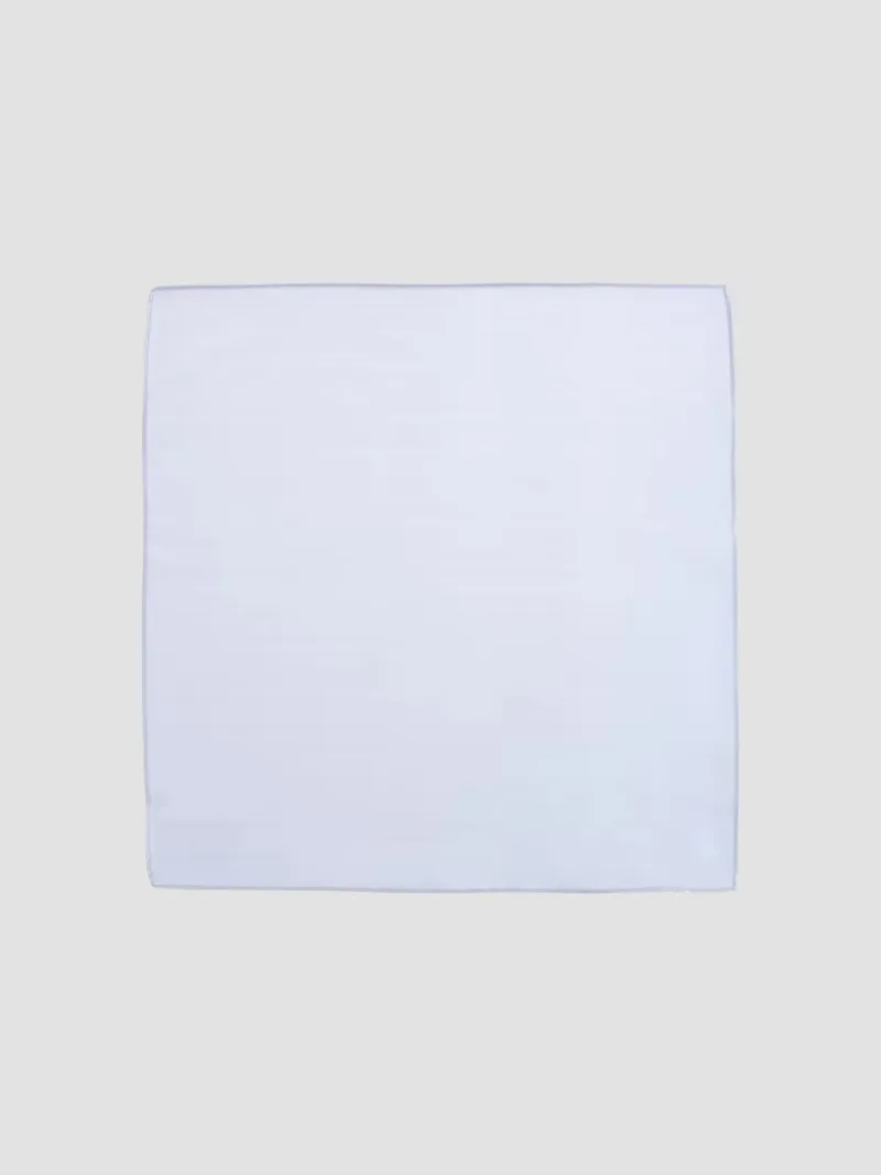 Men Silk Pocket Square - Silver