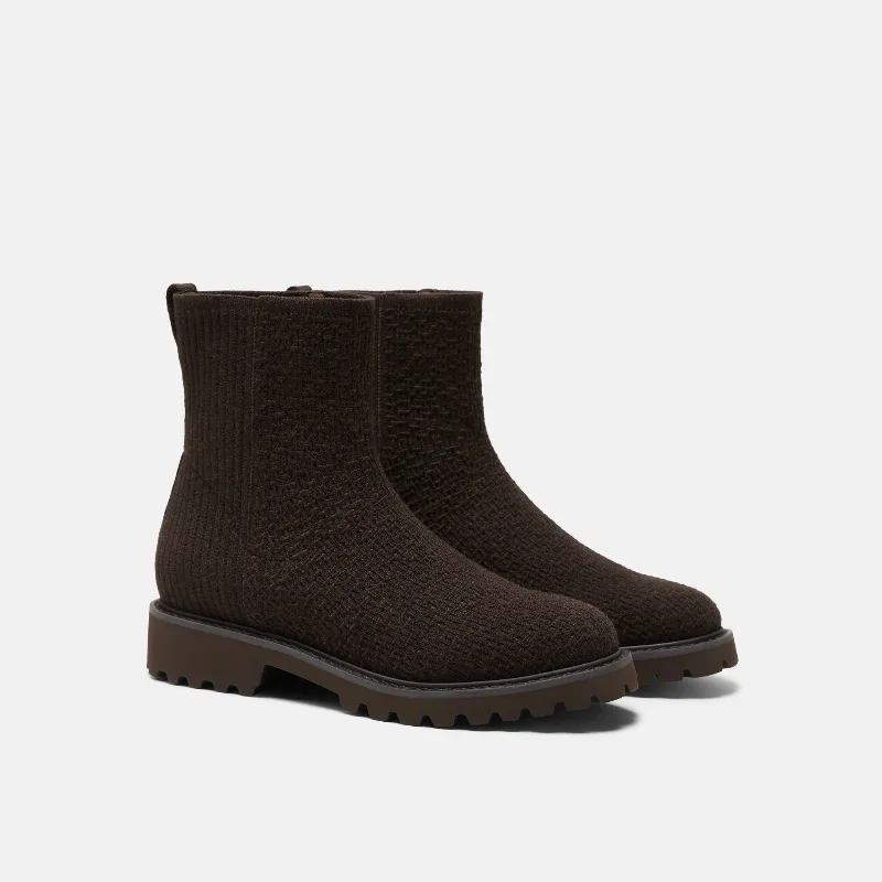 VIVAIA Round-Toe Wool Ankle Boots (Freja)|COCOA BROWN|5.5-6