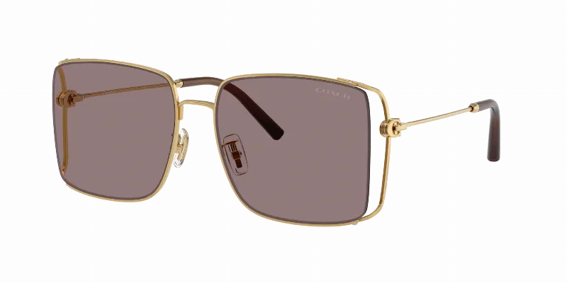 COACH Woman Sunglasses HC7174D CW429  -  Frame color: Shiny Gold, Lens color: Mauve Solid