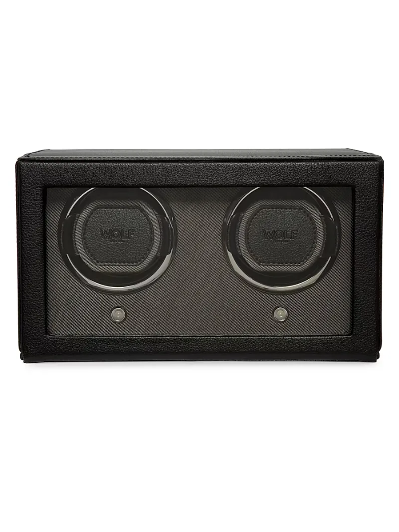 Wolf Cub Double Watch Winder With Cover - Black