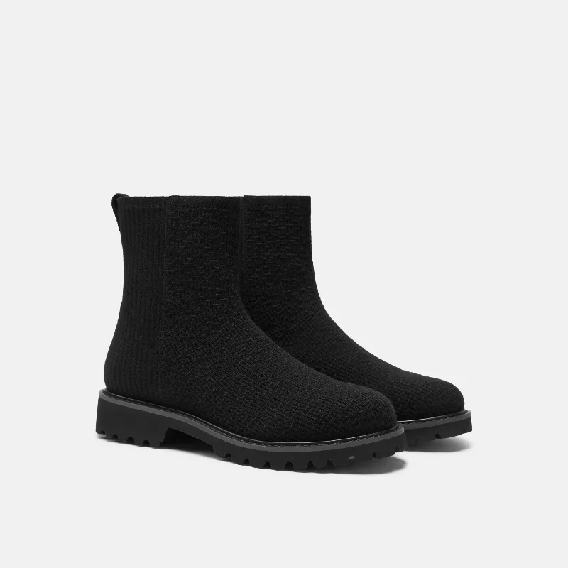 VIVAIA Round-Toe Wool Ankle Boots (Freja)|BLACK|US 9.5